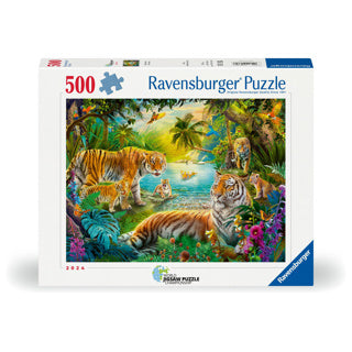 Ravensburger legpuzzel tijgerfamilie in de oase - 500st.