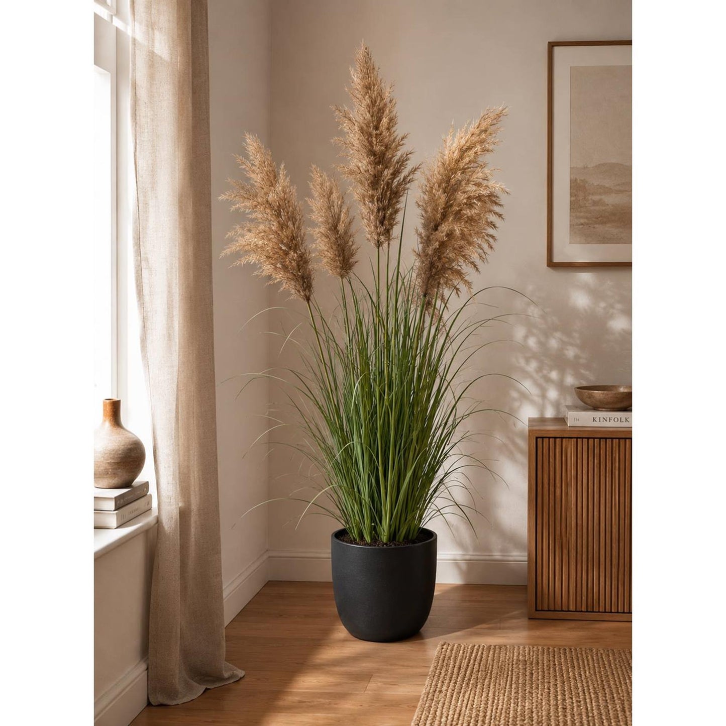 Deco Plant met pampasgras 120cm in pot