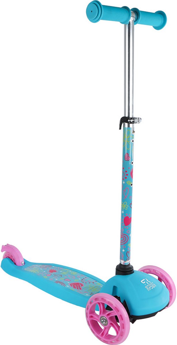 Street Rider 3-wiel step met verstelbaar stuur abec 7 roze