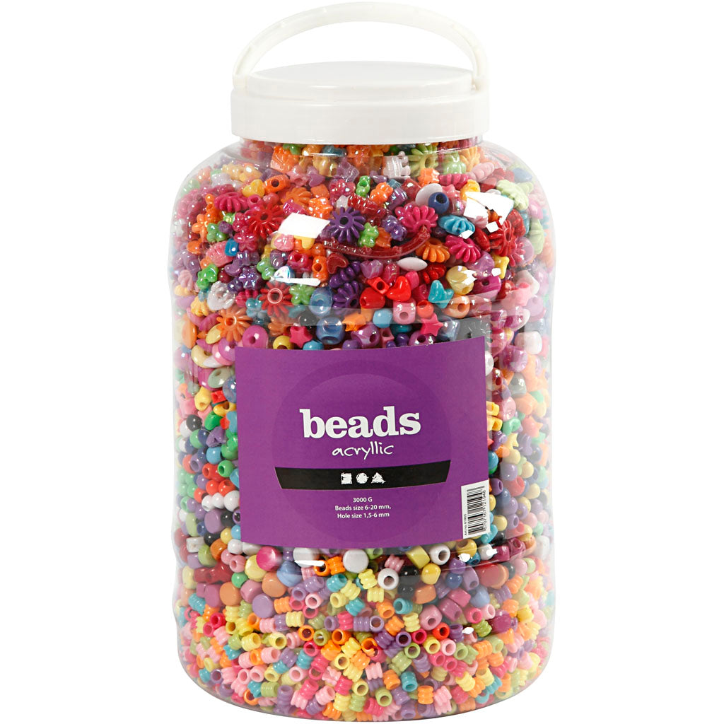Creativ Company Https: www.cchobby.nl emmer-met-plastic-kralen-afm-6-20-mm-gatgrootte-1-5-6-mm-ca-8100-stuk-3000-gr-5700-ml-1-emmer