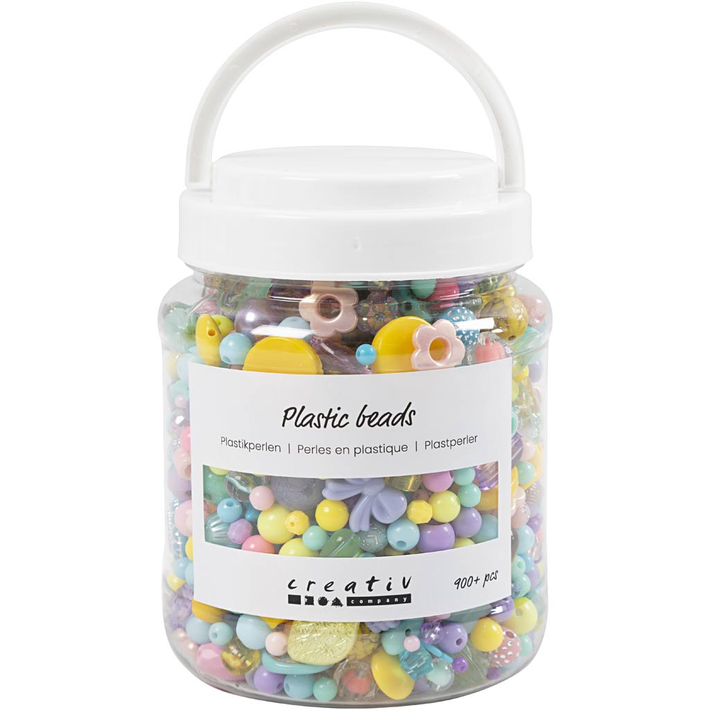 Creativ Company Https: www.cchobby.nl plastic-kralen-d-5-35-mm-gatgrootte-1-8-mm-ca-900-stuk-diverse-kleuren-700-ml-1-doosje