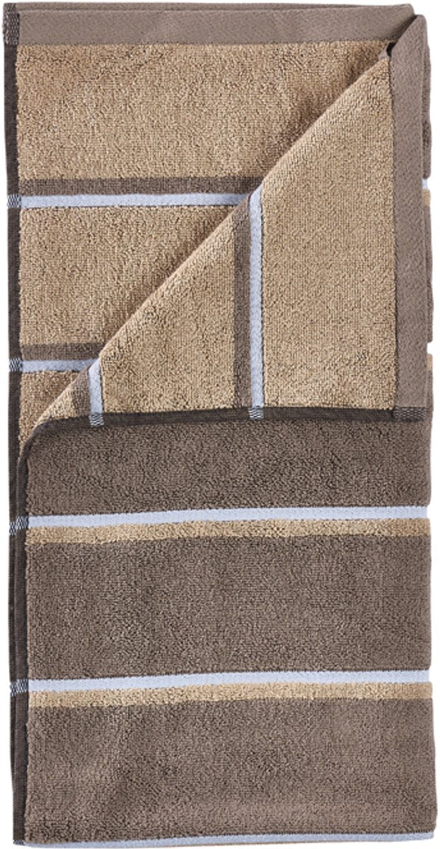 Zone Denmark sauna handdoek 100 x 50 cm taupe camel sky blue