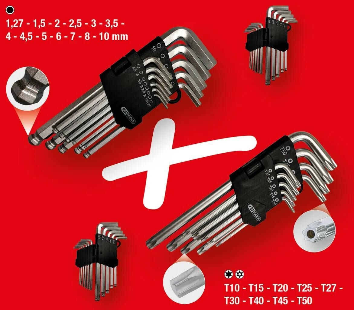 KS TOOLS winkelstiftschlüsselsatz offset wrench set 22tlg.