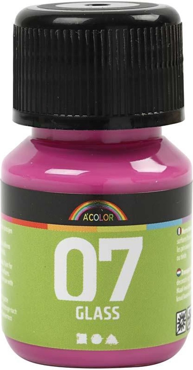 A-Color Glass Transparante glasverf 30 ml roze
