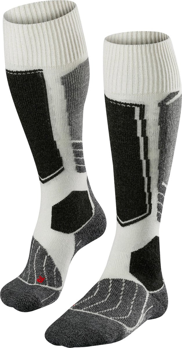 FALKE sk1 warm dik wol functioneel materiaal skisokken dames wit - maat 39-40