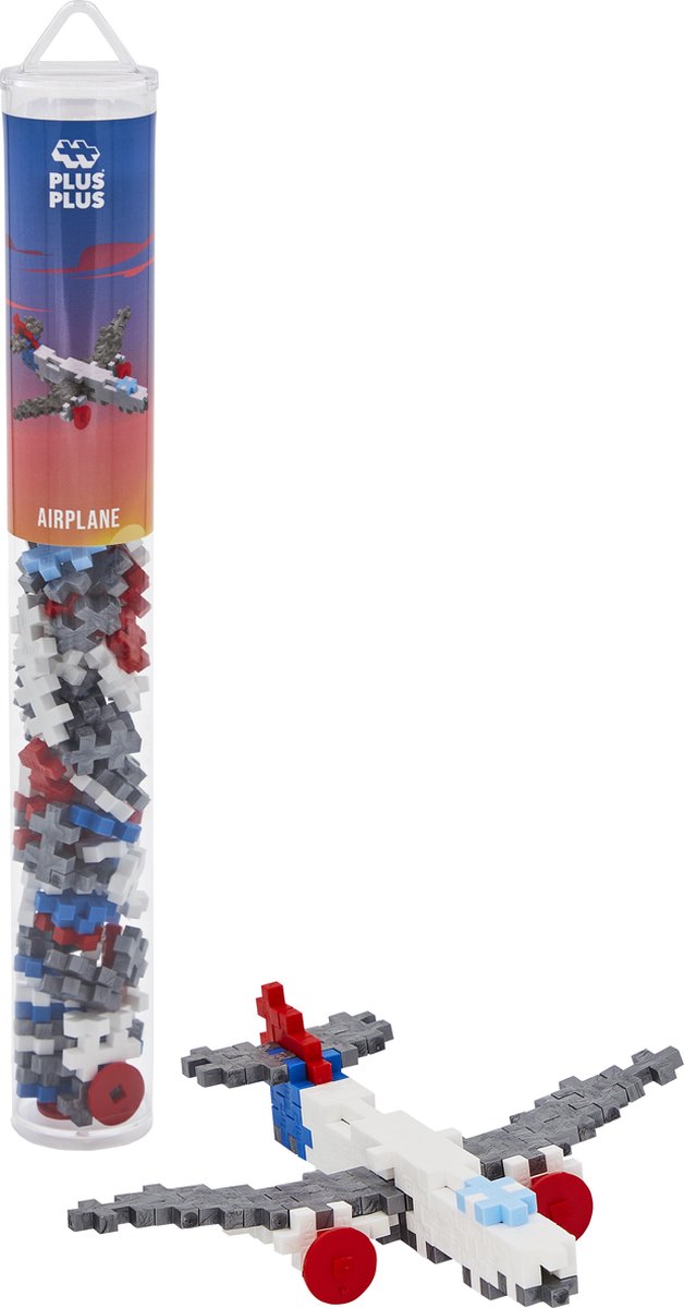 Plus-Plus tube vliegtuig 100 delige bouwset - 4284 - bouwspeelgoed - constructiespeelgoed - set met bouwstenen - vanaf 5 jaar