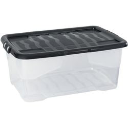 Opbergdoos Curve XW202-CLR BLK-EX 42L transparant zwart