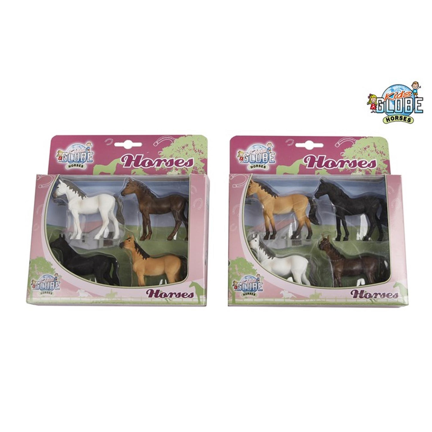 Kids Globe paarden, 4st. 1:32