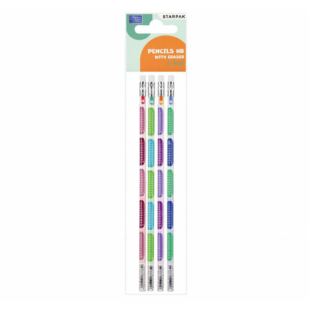 Potloden met de Tafels, set van 4 stuks