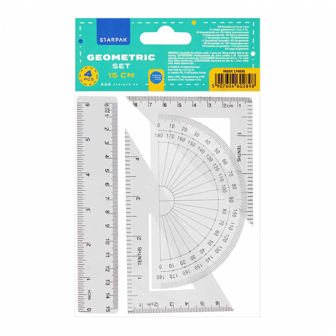 Geometrie Set 15cm, 4dlg.