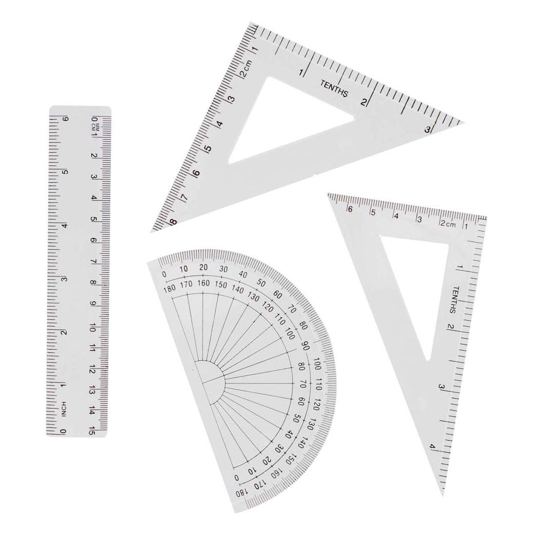 Geometrie Set 15cm, 4dlg.