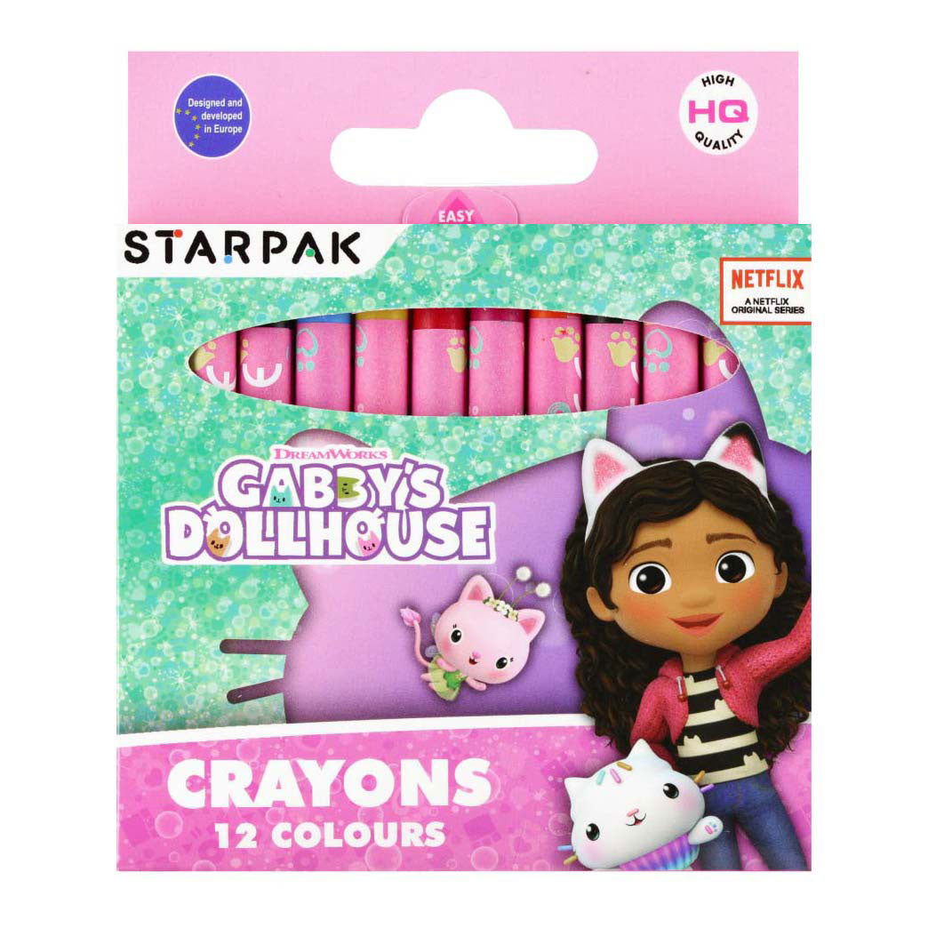 Waskrijt Gabby's Poppenhuis, 12 Kleuren
