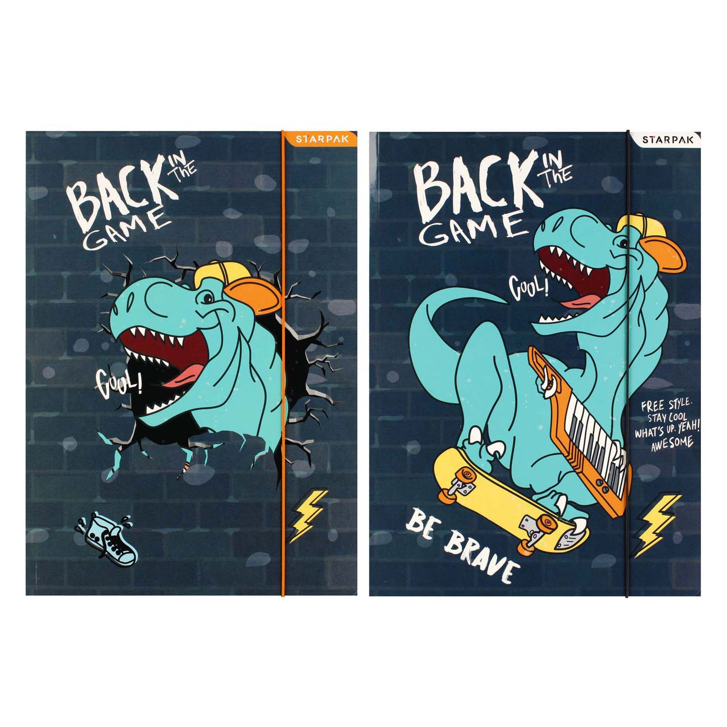 Map met Elastiek A4 Skate Dino