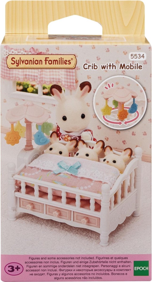 Sylvanian Families bed voor drieling met mobiel 5534-poppenhuisinrichting