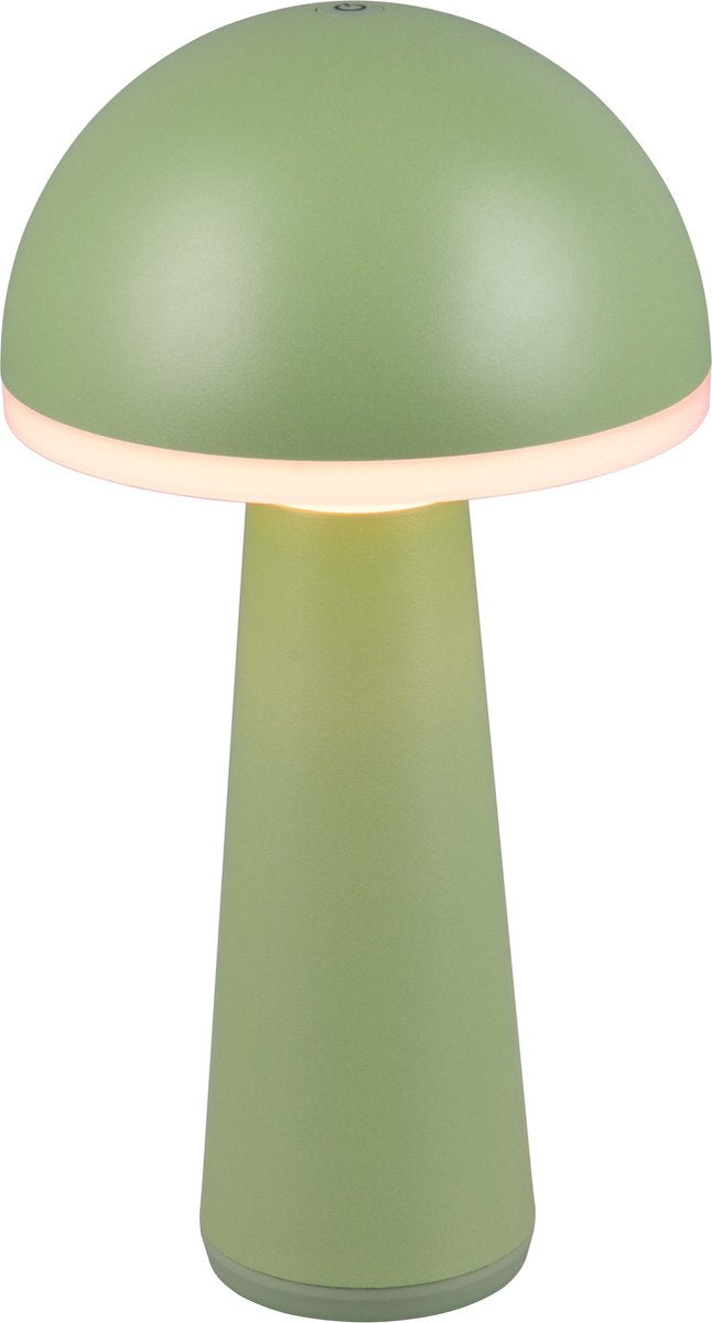 RL LIVE YOUR LIGHT Reality fungo - tafellamp - pistache groen - incl. 1x smd 2w - aanpasbare lichtkleur - traploos dimmbaar - oplaadbaar - snoerloos - buitenverlichting - ip54