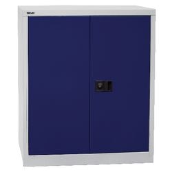 Draaideurkast Bisley 2 deurs metaal 914x400x1000mm lichtgrijs blauw