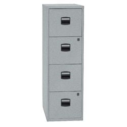 Bisley Hangmappenladenkast met 4 lades Zilver