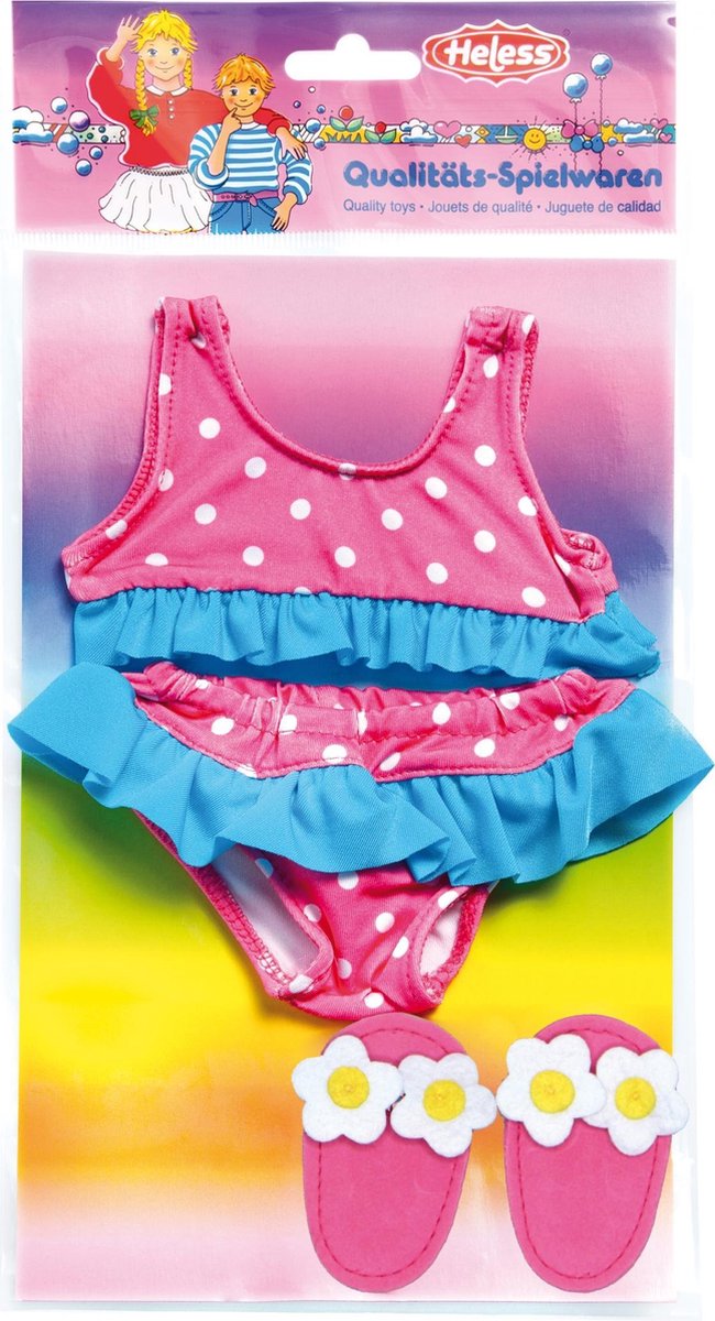 Heless Poppenbikini met slippers, 28-35 cm