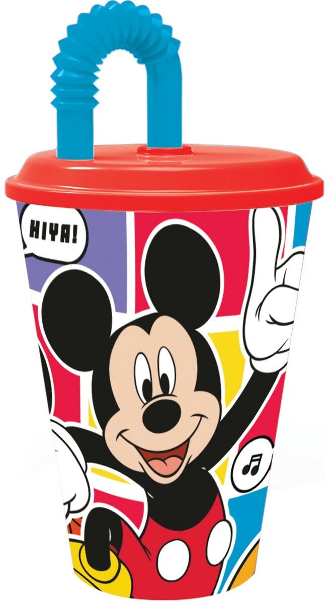 Mickey Mouse Drinkbeker met rietje kind - - 430ml