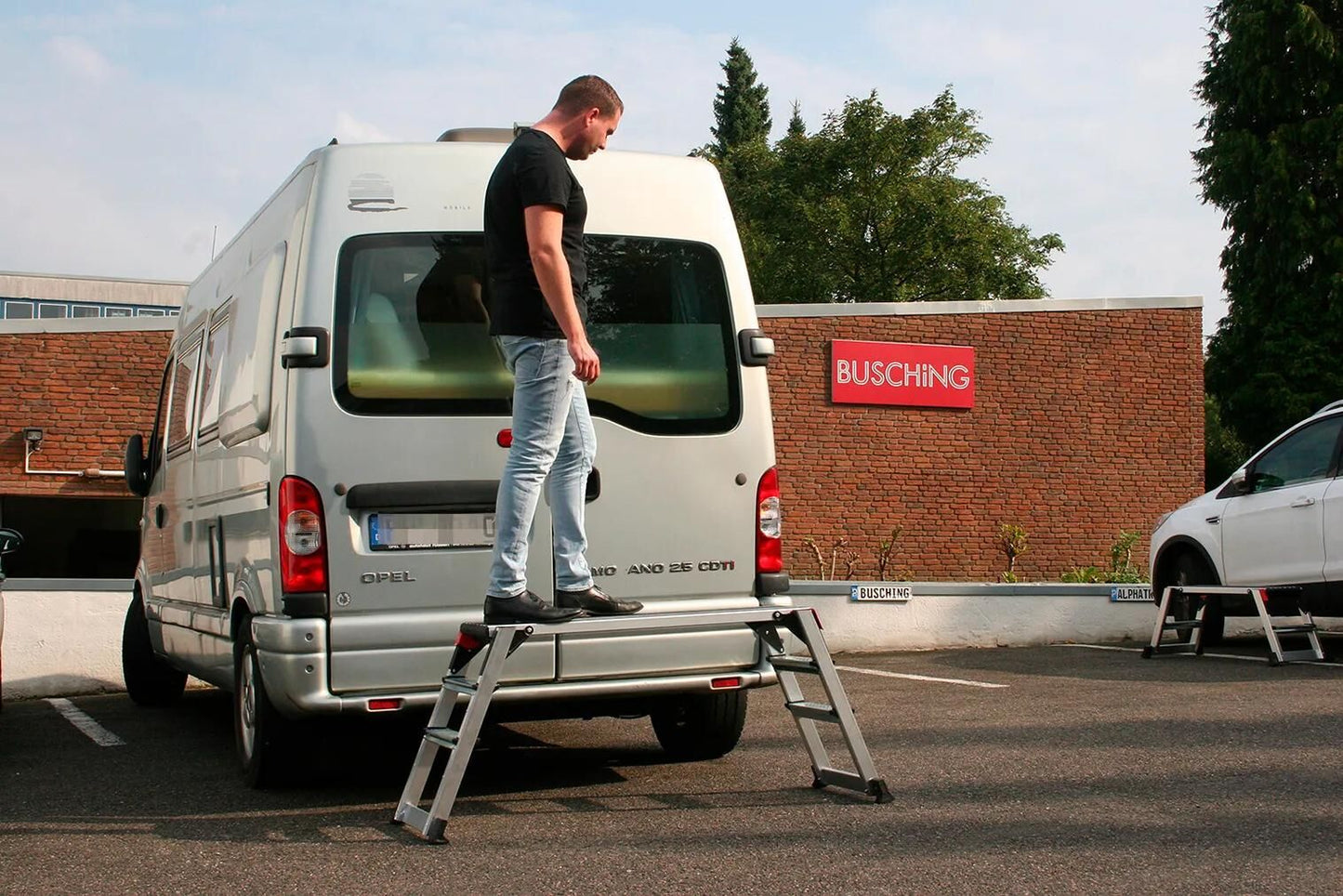 BUSCHiNG sicherheitslaufbühne alu working platform alu l hinged anti-slip