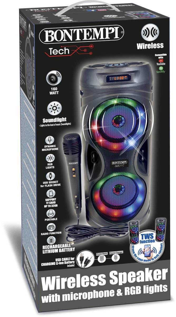 Bontempi Spa Bontempi - draadloze speaker met microfoon - karaokeset
