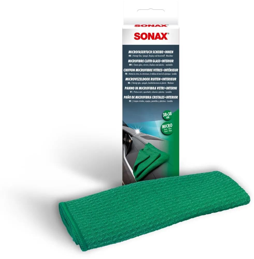SONAX microfasertuch scheibe+innen microfibre cloth 38 x 38