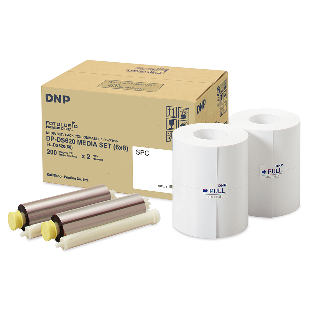 DNP papier 2 rol à 200 st. 15x20 geperforeerd op 7,5x20 voor ds620