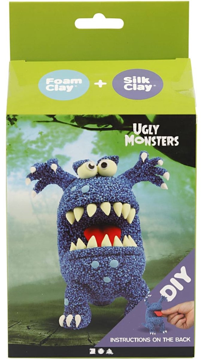 Foam Clay Foam silk clay funny friends - boetseren - monster -blauw - 1 stuk