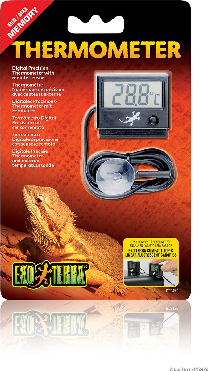 Exo Terra digitale thermometer met voeler - 0-50 c digital