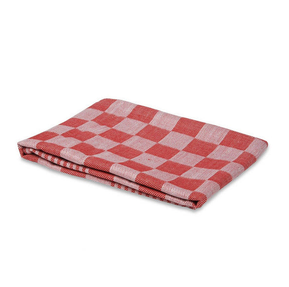 Wecoline Theedoek geblokt rood 70x70 cm (6 stuks)