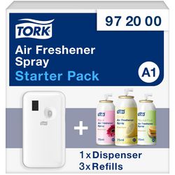 Luchtverfrisser Tork A1 starterspakket 3 navullingen wit