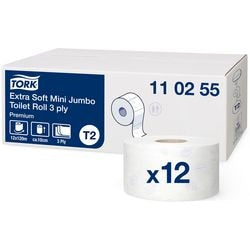 Toiletpapier Tork T2 Premium 3-laags wit