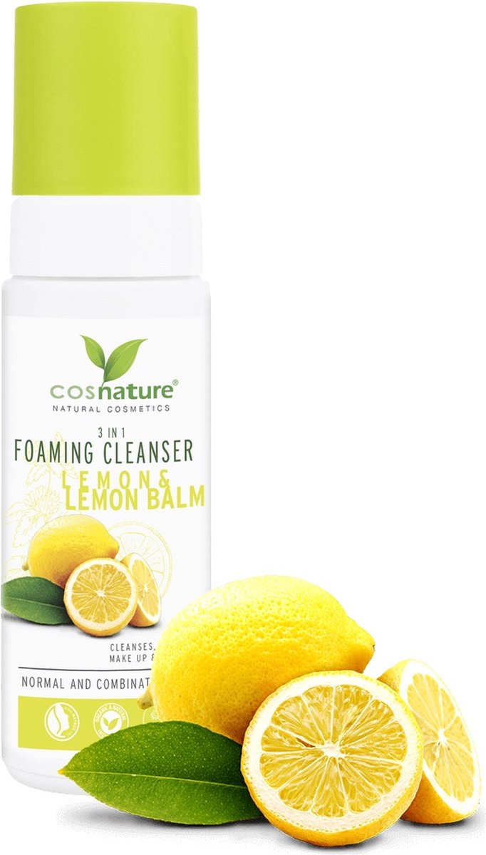 Cosnature Foaming cleanser 3in1 natuurlijk reinigingsschuim met citroen en balsem 150ml