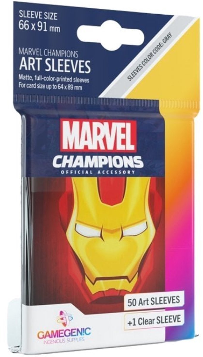 Marvel Board game sleeves ' champions: iron man' 66 x 91 mm (51st) - accessoires