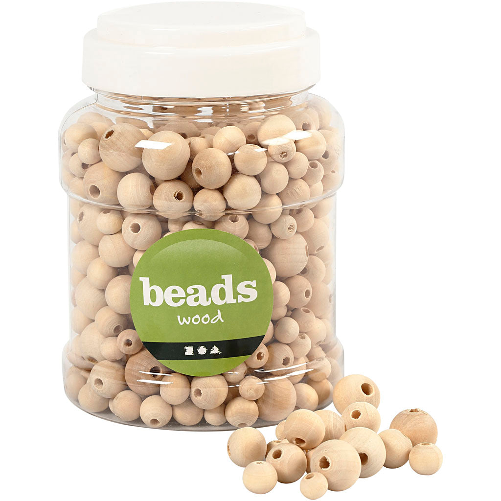 Creativ Company Https: www.cchobby.nl houten-kralen-d-8-10-12-15-mm-gatgrootte-2-3-mm-ca-532-stuk-175-gr-400-ml-1-emmer