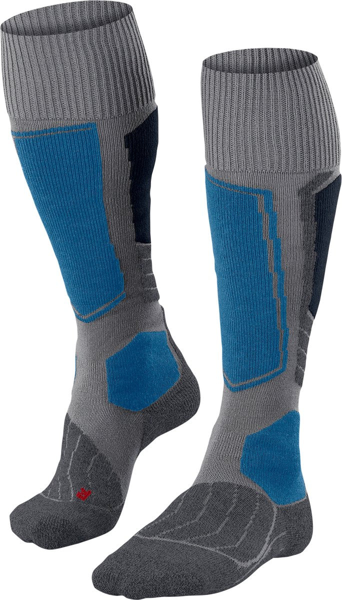FALKE sk1 warm dik wol functioneel materiaal skisokken heren grijs - maat 46-48