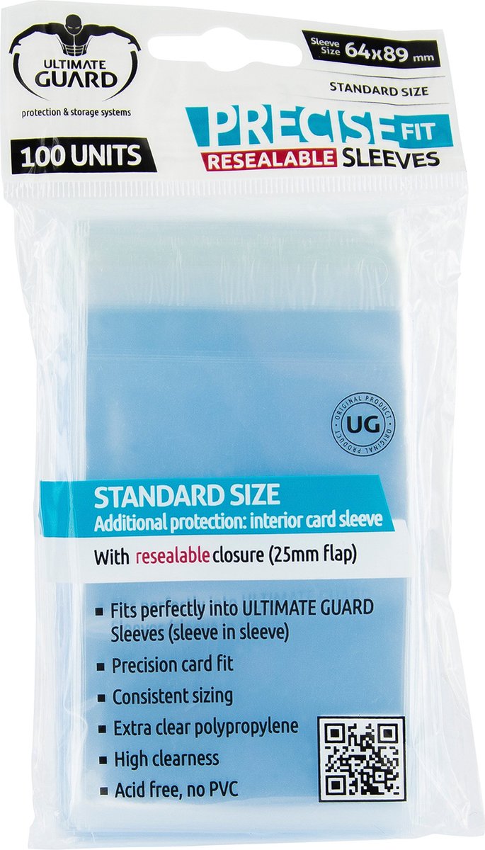 Ultimate Guard precise-fit sleeves standard size (100) - resealable