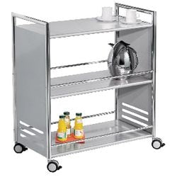 Abi Serveerwagen 3bodems 70x40x84cm zilver