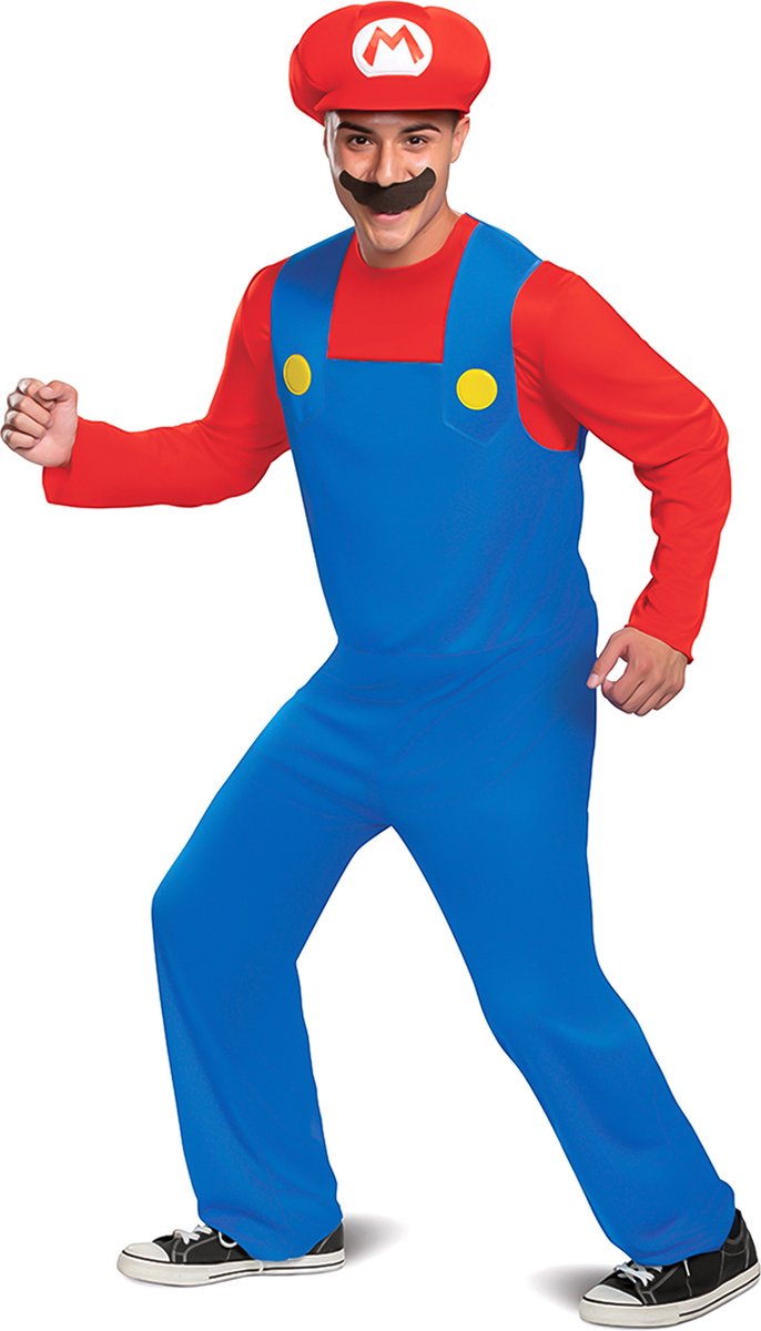 Disguise Nintendo - super mario bros., mario classic volwassenen, maat l xl (42-46), volwassenen