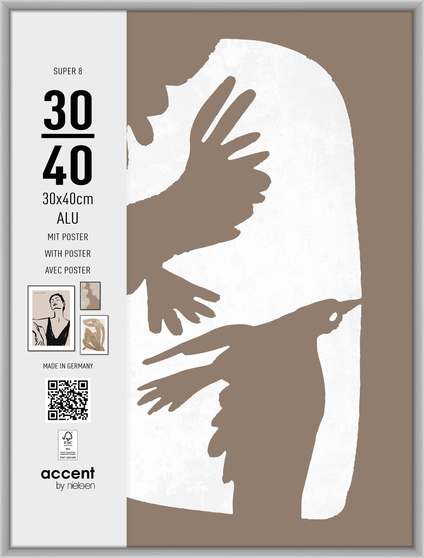 Nielsen Design Nielsen fotolijst 5430124 super 8 mat zilver 30x40 cm