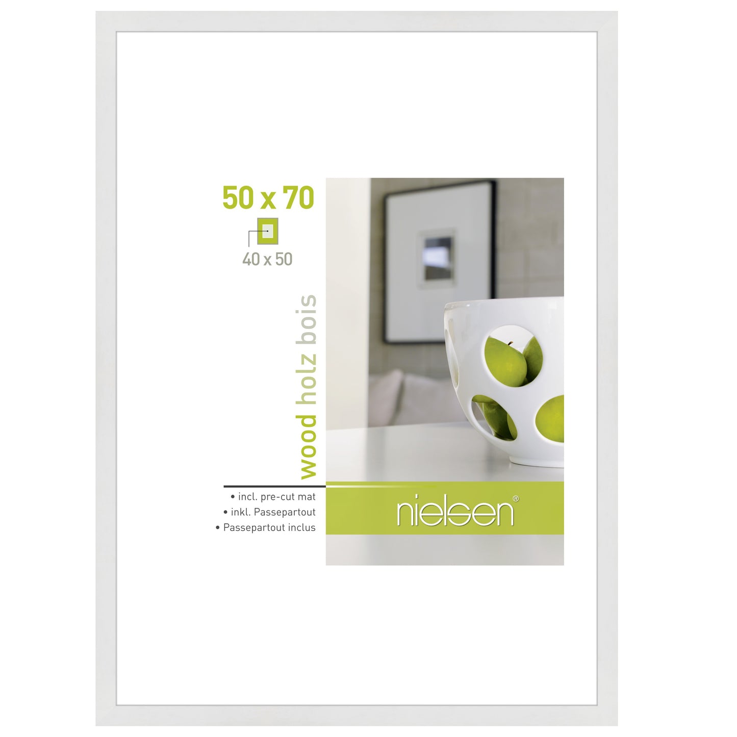 Nielsen Design Nielsen fotolijst 8988032 apollon wit 50x70 40x50 cm