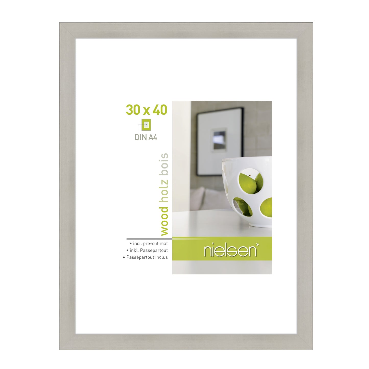 Nielsen Design Nielsen fotolijst 8988020 apollon zilver 30x40 cm