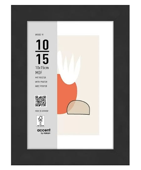 Nielsen Design Nielsen fotolijst 3211201 wood 19 zwart 10x15 cm