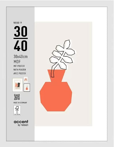 Nielsen Design Nielsen fotolijst 3230202 wood 19 wit 30x40 cm