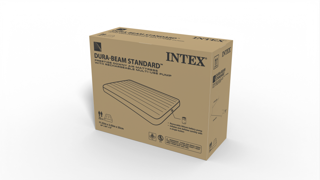 Intex 64189np queen dura-beam prestige downy luchtbed met pomp