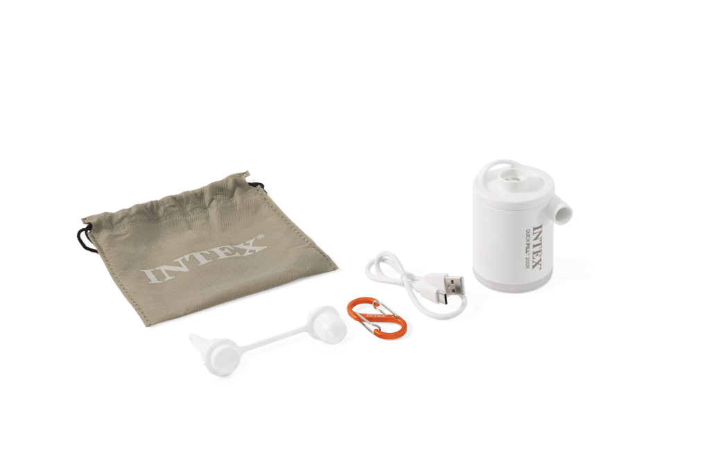 Intex 66647 quickfill tiny air pump met led licht en karbijnhaak