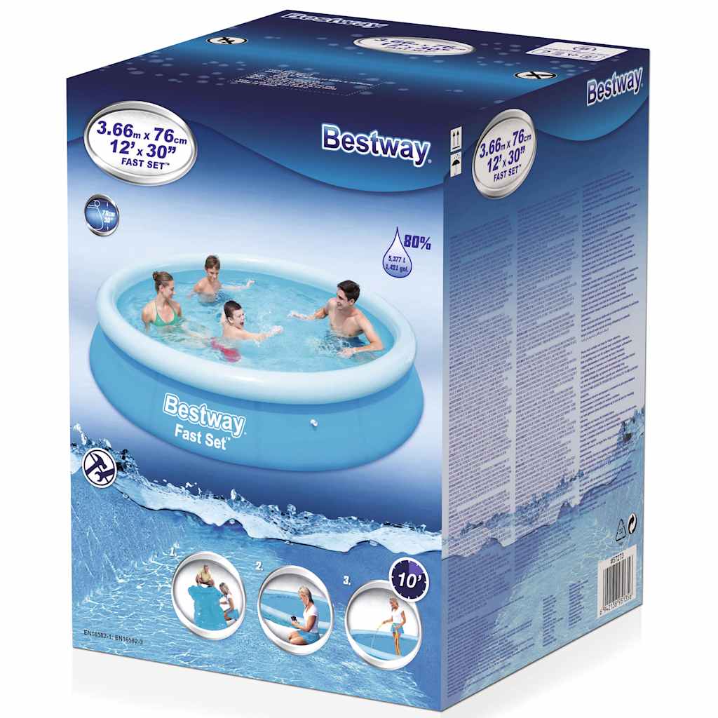Bestway zwembad fast set rond 366 (blauw lichtblauw)