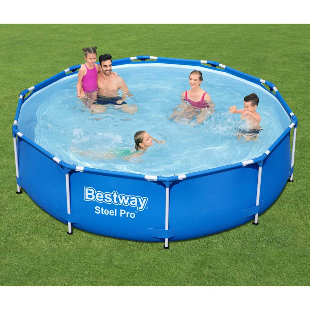 Bestway zwembad steel pro set rond 305 (blauw, incl. filterpomp (220-240v))