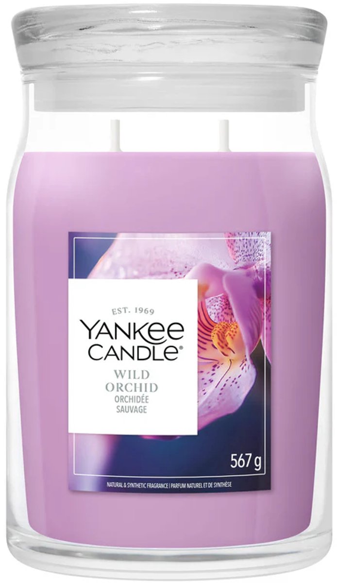 Yankee Candle - wild orchid large jar geurkaars - 90 branduren - twee lonten
