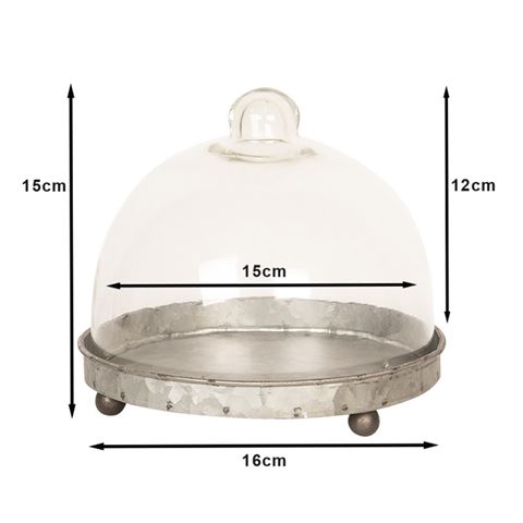 Clayre Eef stolp 6gl2492 grijs transparent 16x15 cm